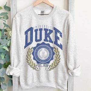Retro Duke Sweatshirt In Classic Gray 1838 College Sweatshirt